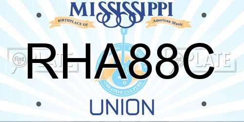 RHA88C Mississippi License Plate