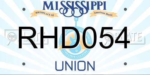 RHD054 Mississippi License Plate
