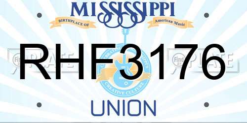 RHF3176 Mississippi License Plate