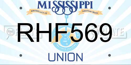 RHF569 Mississippi License Plate