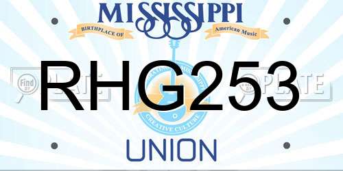 RHG253 Mississippi License Plate