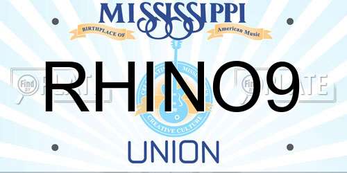 RHINO9 Mississippi License Plate