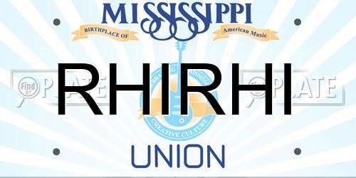 RHIRHI Mississippi License Plate