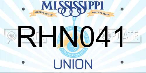 RHN041 Mississippi License Plate