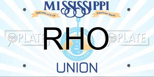 RHO Mississippi License Plate