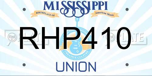 RHP410 Mississippi License Plate
