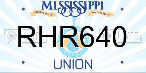 RHR640 Mississippi License Plate