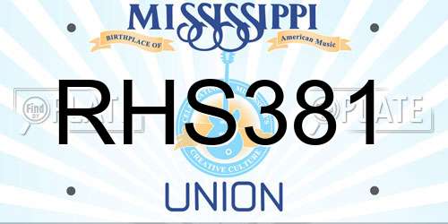 RHS381 Mississippi License Plate