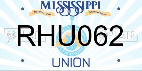 RHU062 Mississippi License Plate