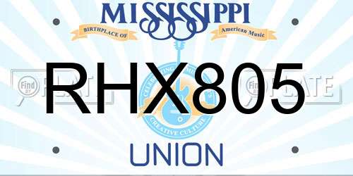 RHX805 Mississippi License Plate