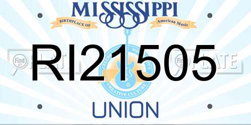 RI21505 Mississippi License Plate