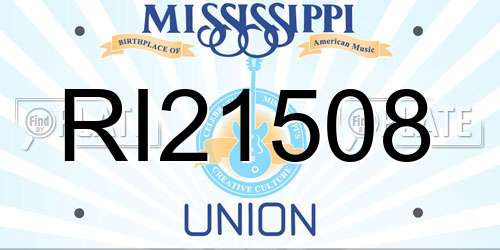 RI21508 Mississippi License Plate