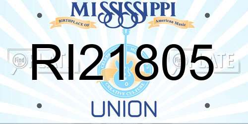 RI21805 Mississippi License Plate