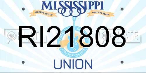 RI21808 Mississippi License Plate
