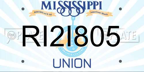 RI2I805 Mississippi License Plate