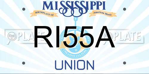 RI55A Mississippi License Plate