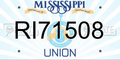 RI71508 Mississippi License Plate