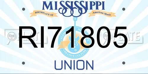RI71805 Mississippi License Plate