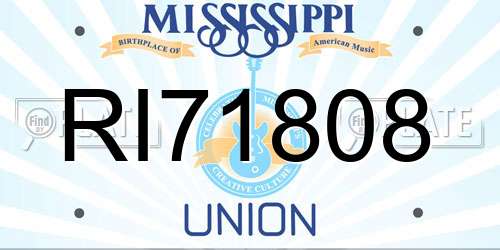 RI71808 Mississippi License Plate