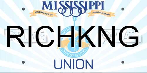RICHKNG Mississippi License Plate