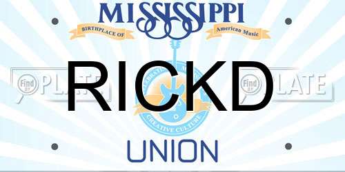 RICKD Mississippi License Plate