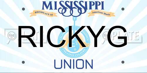 RICKYG Mississippi License Plate