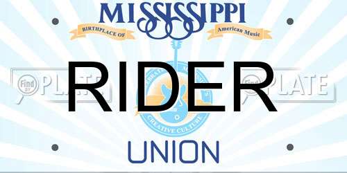 RIDER Mississippi License Plate
