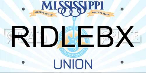 RIDLEBX Mississippi License Plate