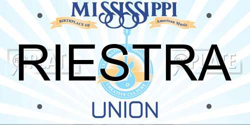RIESTRA Mississippi License Plate