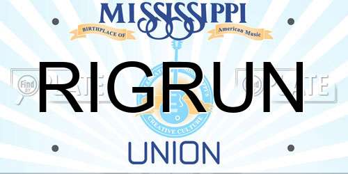 RIGRUN Mississippi License Plate