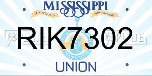 RIK7302 Mississippi License Plate
