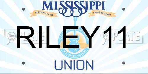 RILEY11 Mississippi License Plate