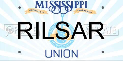 RILSAR Mississippi License Plate