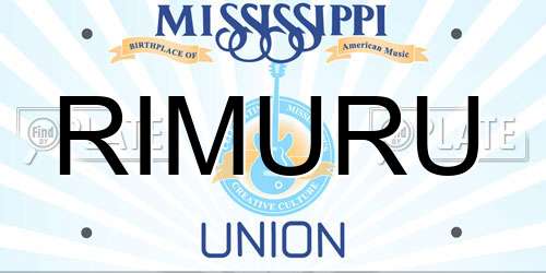 RIMURU Mississippi License Plate