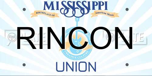 RINCON Mississippi License Plate