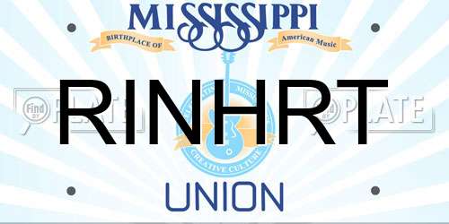 RINHRT Mississippi License Plate