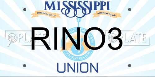 RINO3 Mississippi License Plate