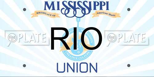 RIO Mississippi License Plate