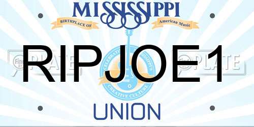 RIPJOE1 Mississippi License Plate