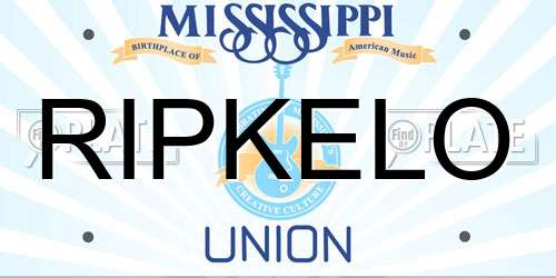 RIPKELO Mississippi License Plate