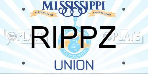 RIPPZ Mississippi License Plate