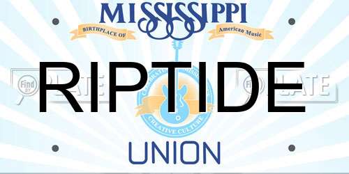 RIPTIDE Mississippi License Plate