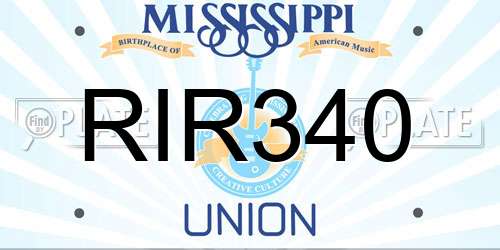 RIR340 Mississippi License Plate