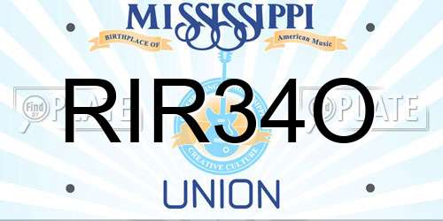 RIR34O Mississippi License Plate