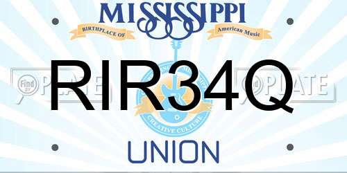 RIR34Q Mississippi License Plate
