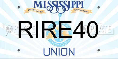 RIRE40 Mississippi License Plate