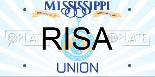 RISA Mississippi License Plate