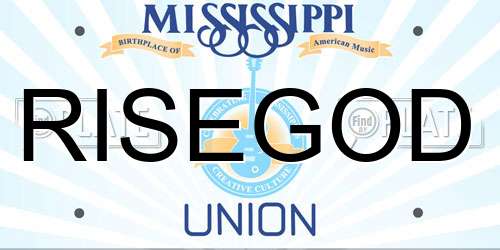 RISEGOD Mississippi License Plate