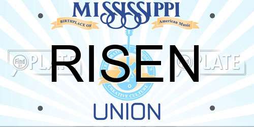 RISEN Mississippi License Plate
