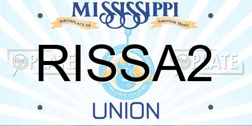 RISSA2 Mississippi License Plate